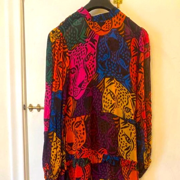 Farm Rio Women's Orange Midnight Leopards Maxi Dress - Picture 5 of 11